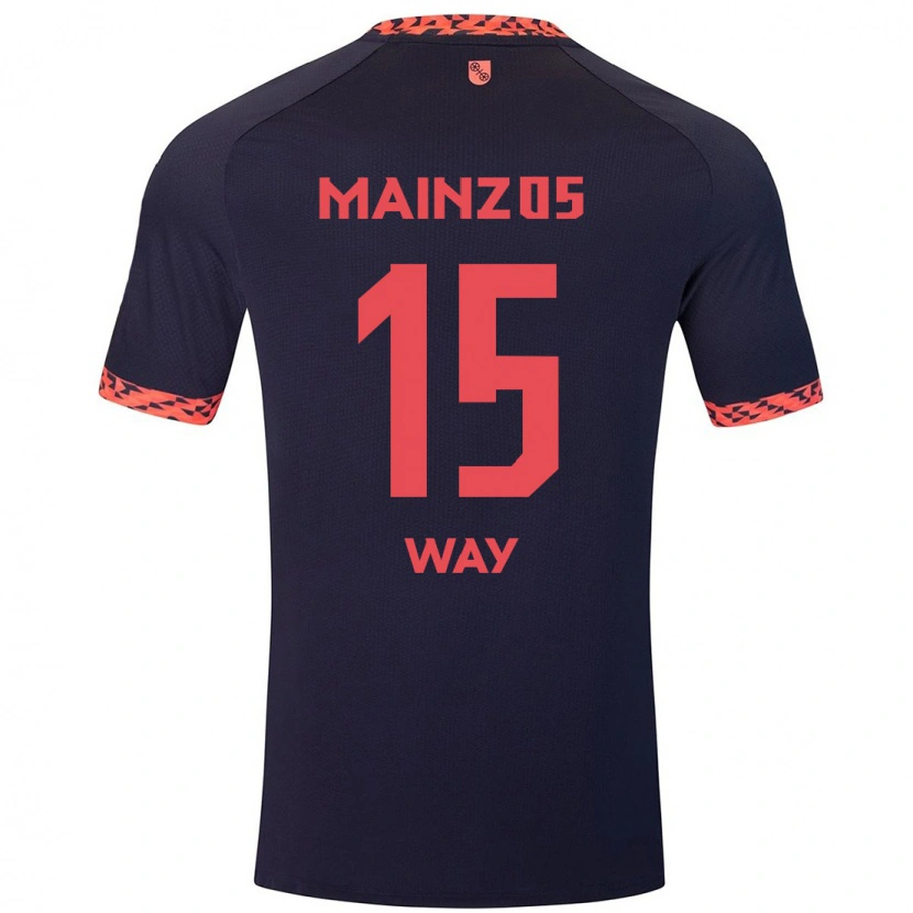 Danxen Hombre Camiseta Cecilia Way #15 Azul Coral Rojo 2ª Equipación 2024/25 La Camisa