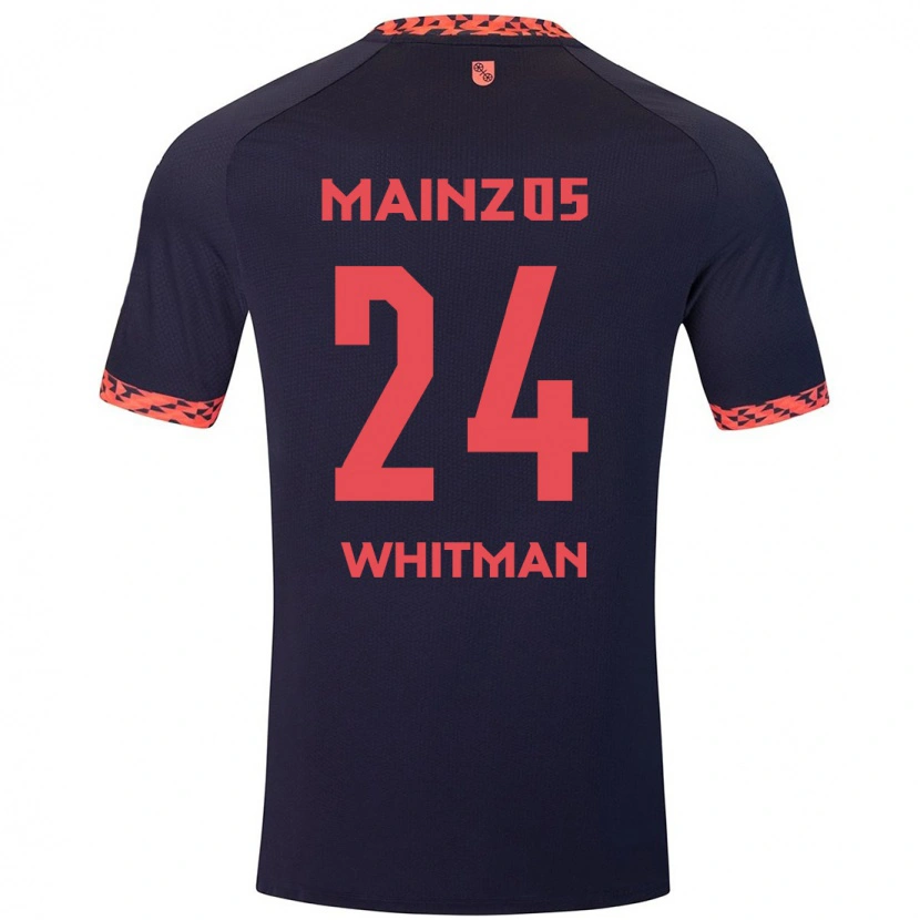 Danxen Hombre Camiseta Katherine Whitman #24 Azul Coral Rojo 2ª Equipación 2024/25 La Camisa