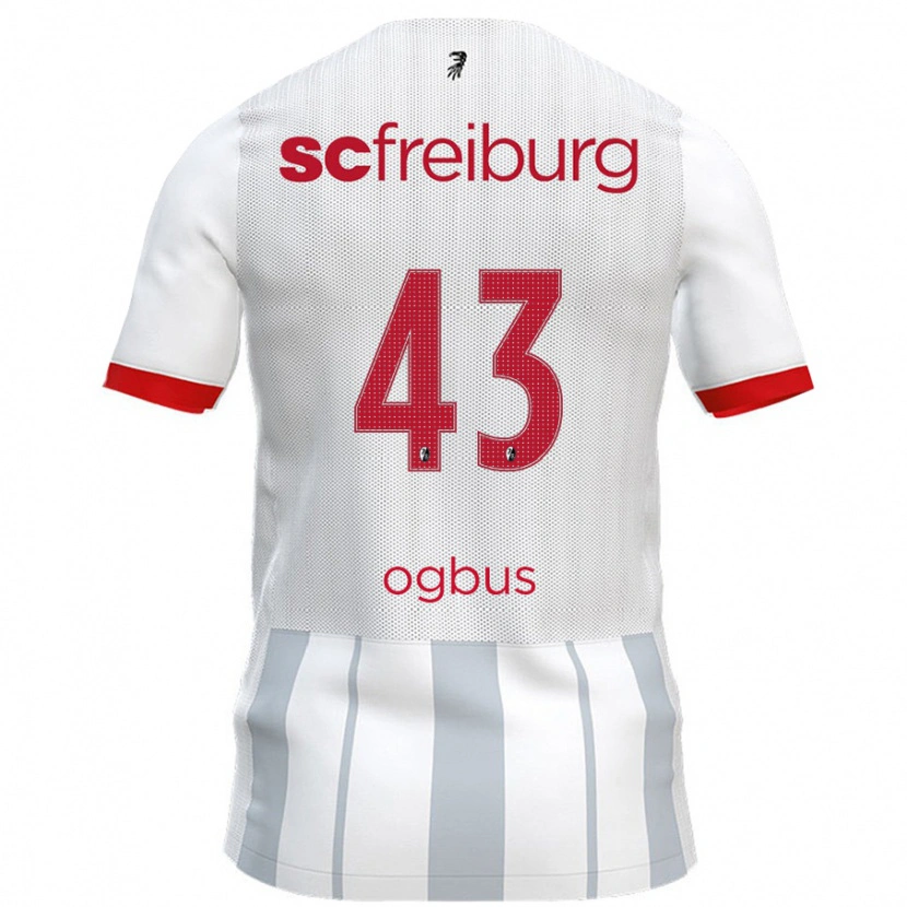 Danxen Hombre Camiseta Bruno Ogbus #43 Blanco Gris 2ª Equipación 2024/25 La Camisa