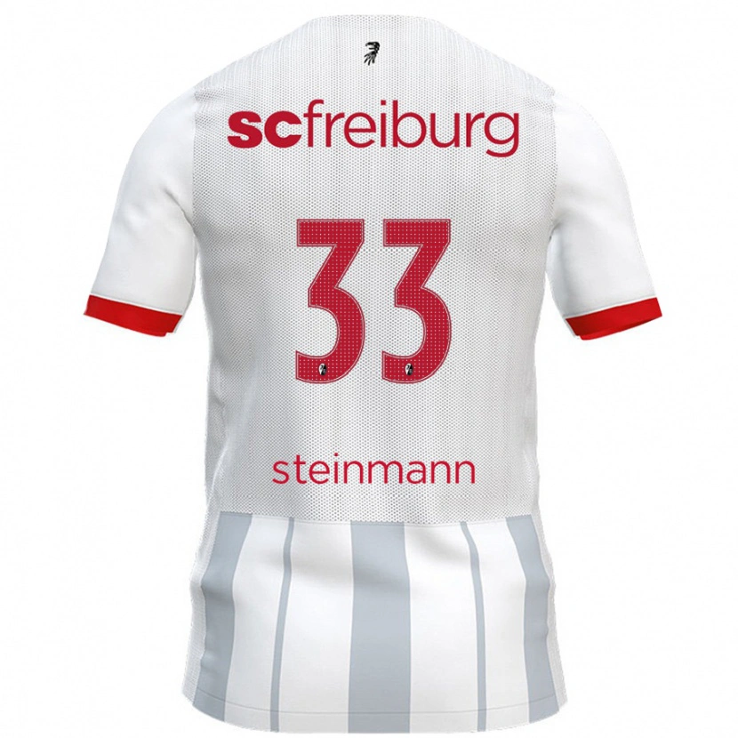 Danxen Hombre Camiseta Karl Steinmann #33 Blanco Gris 2ª Equipación 2024/25 La Camisa