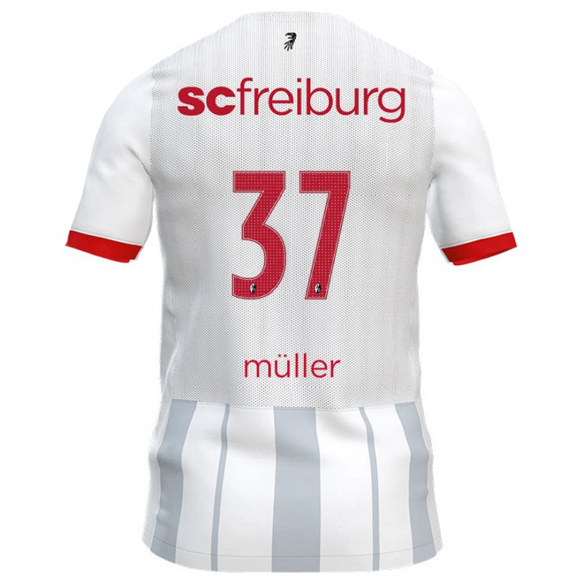 Danxen Hombre Camiseta Ruben Müller #37 Blanco Gris 2ª Equipación 2024/25 La Camisa