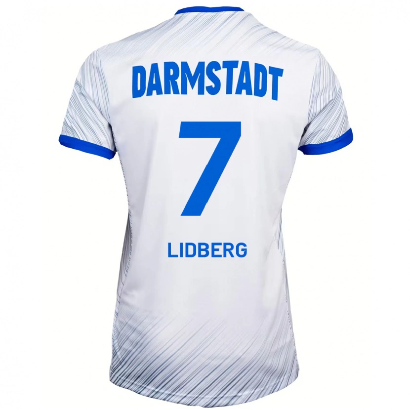 Danxen Hombre Camiseta Isac Lidberg #7 Blanco Azul 2ª Equipación 2024/25 La Camisa