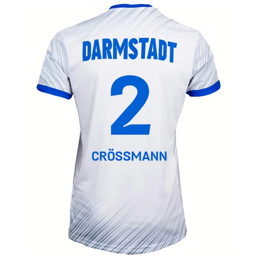 Danxen Hombre Camiseta Elias Crößmann #2 Blanco Azul 2ª Equipación 2024/25 La Camisa
