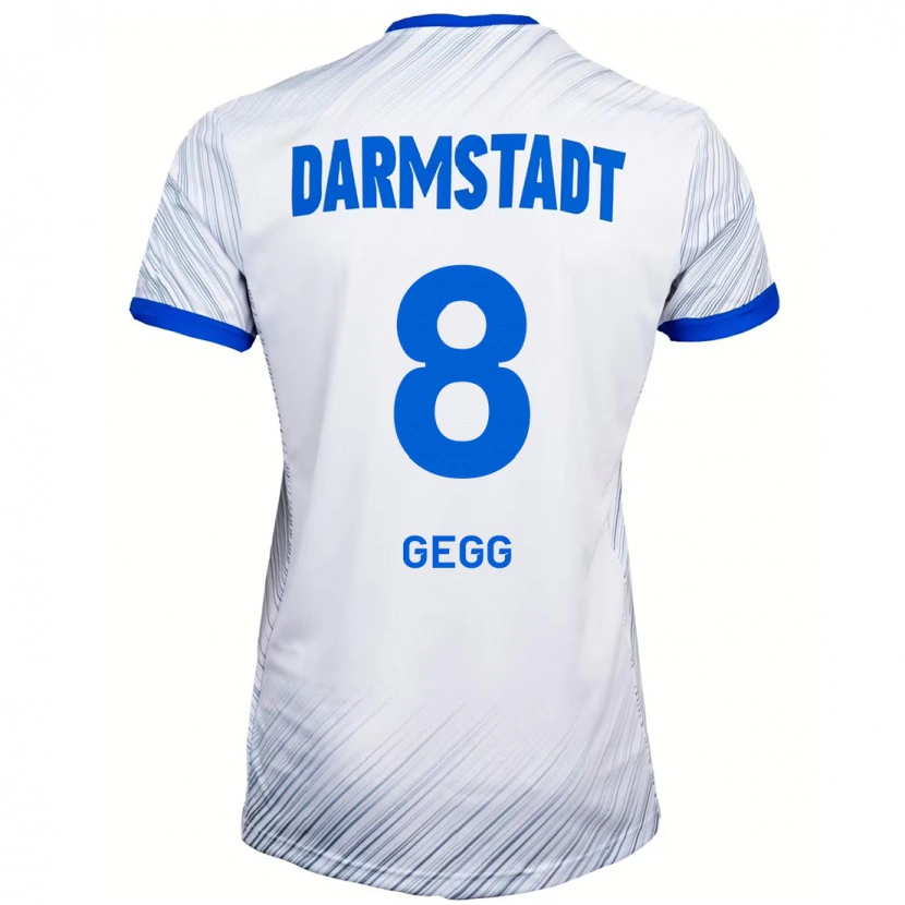 Danxen Hombre Camiseta Samir Gegg #8 Blanco Azul 2ª Equipación 2024/25 La Camisa