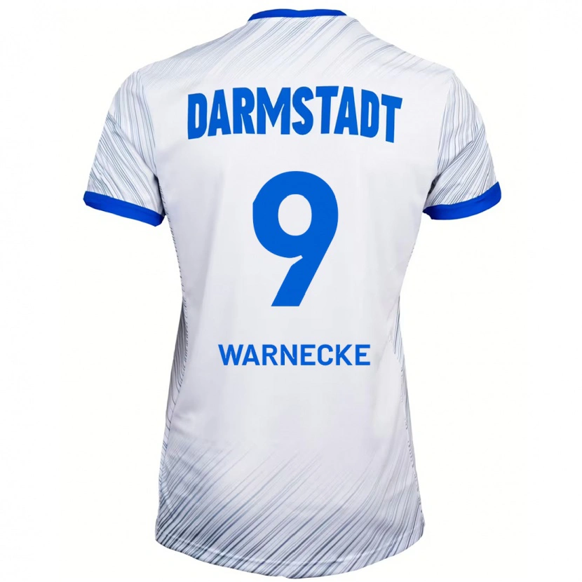 Danxen Hombre Camiseta Ben Warnecke #9 Blanco Azul 2ª Equipación 2024/25 La Camisa