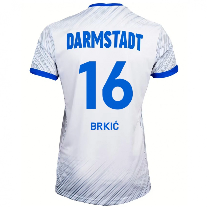 Danxen Hombre Camiseta Amar Brkić #16 Blanco Azul 2ª Equipación 2024/25 La Camisa