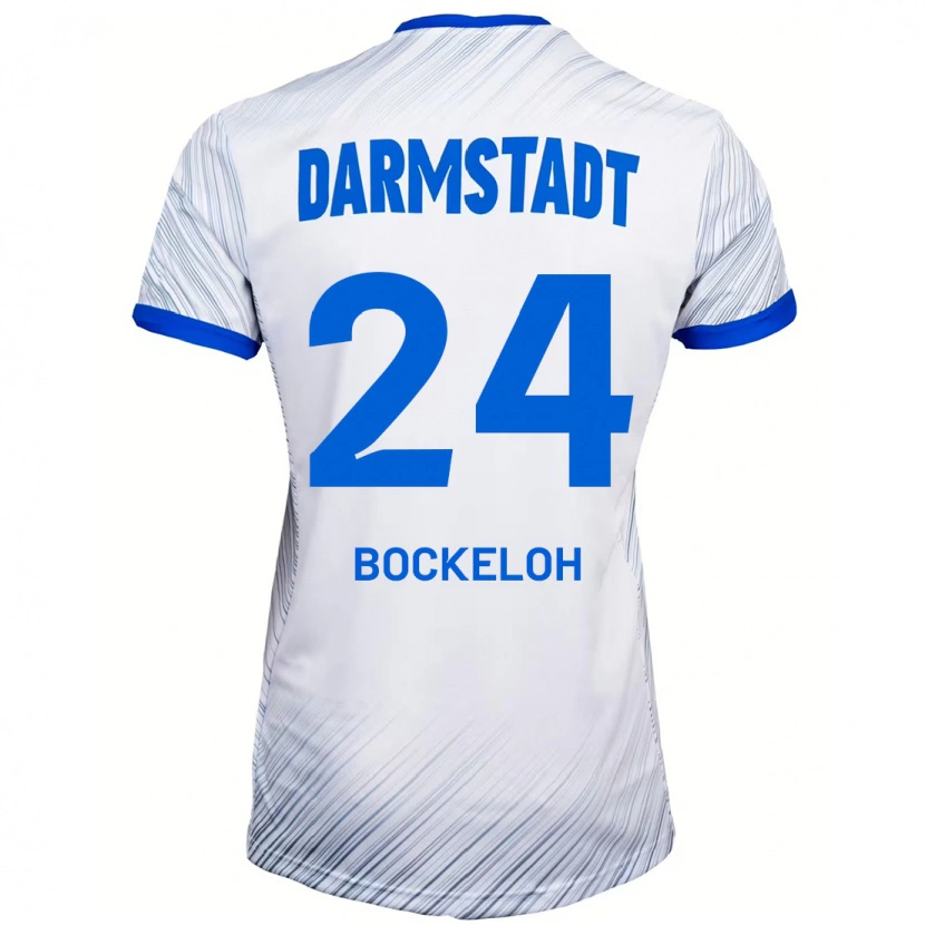 Danxen Hombre Camiseta Leonhard Bockeloh #24 Blanco Azul 2ª Equipación 2024/25 La Camisa