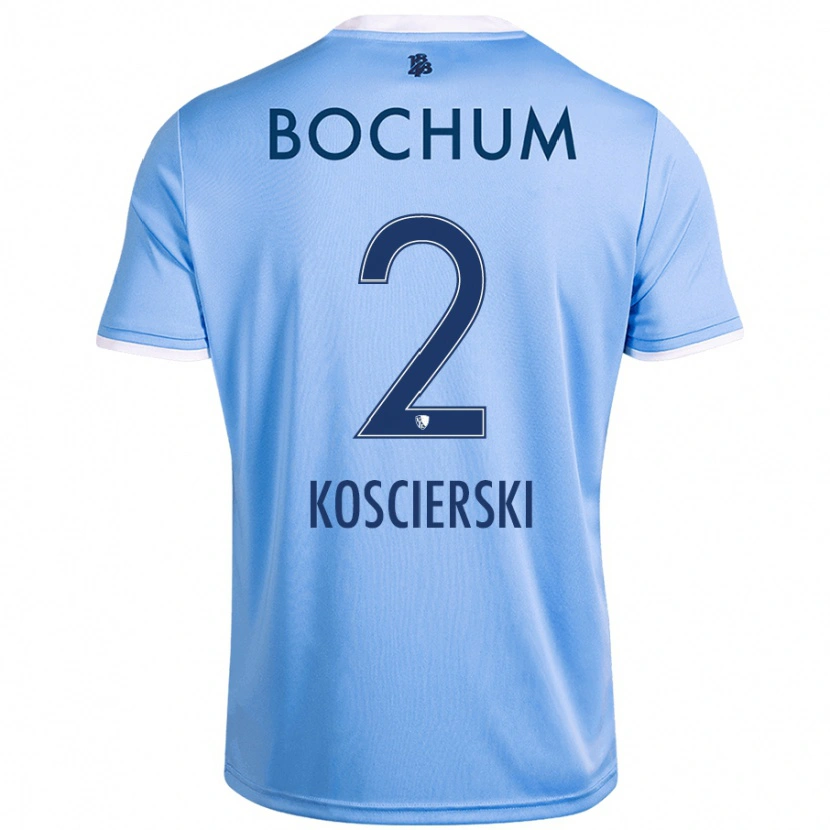 Danxen Hombre Camiseta Kacper Koscierski #2 Azul Cielo 2ª Equipación 2024/25 La Camisa