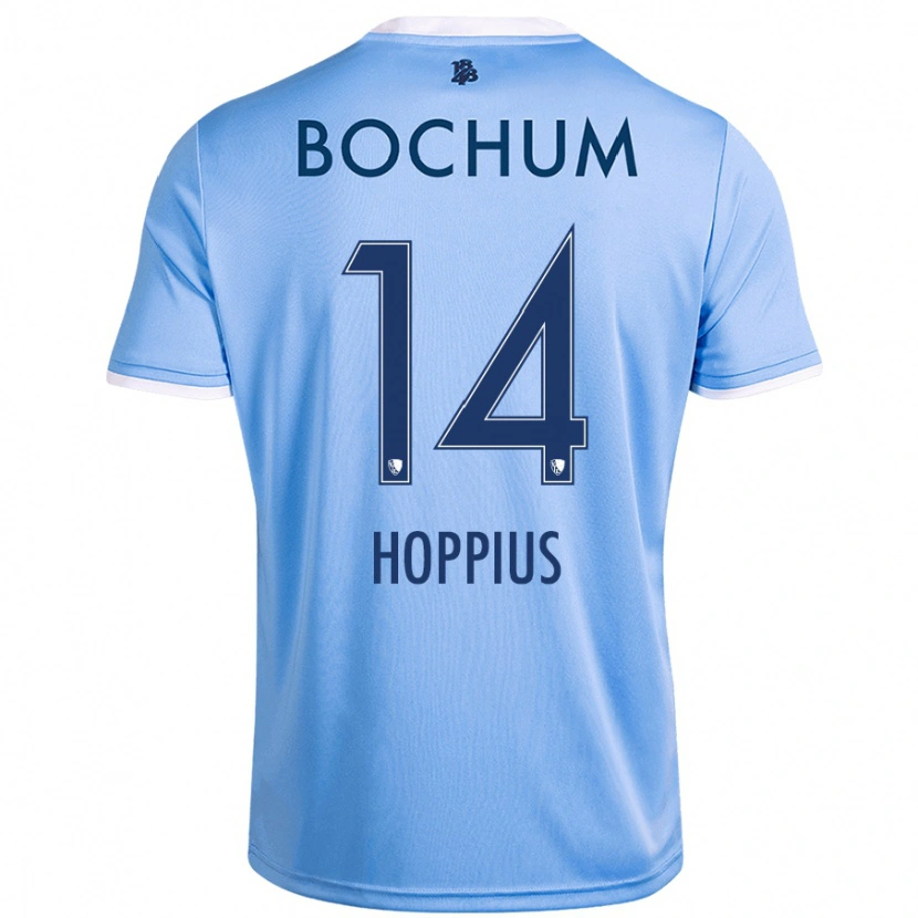 Danxen Hombre Camiseta Dörthe Hoppius #14 Azul Cielo 2ª Equipación 2024/25 La Camisa