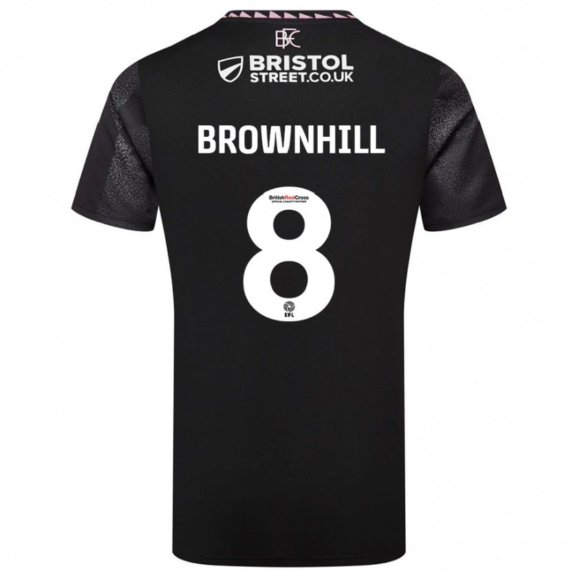 Danxen Hombre Camiseta Josh Brownhill #8 Negro 2ª Equipación 2024/25 La Camisa