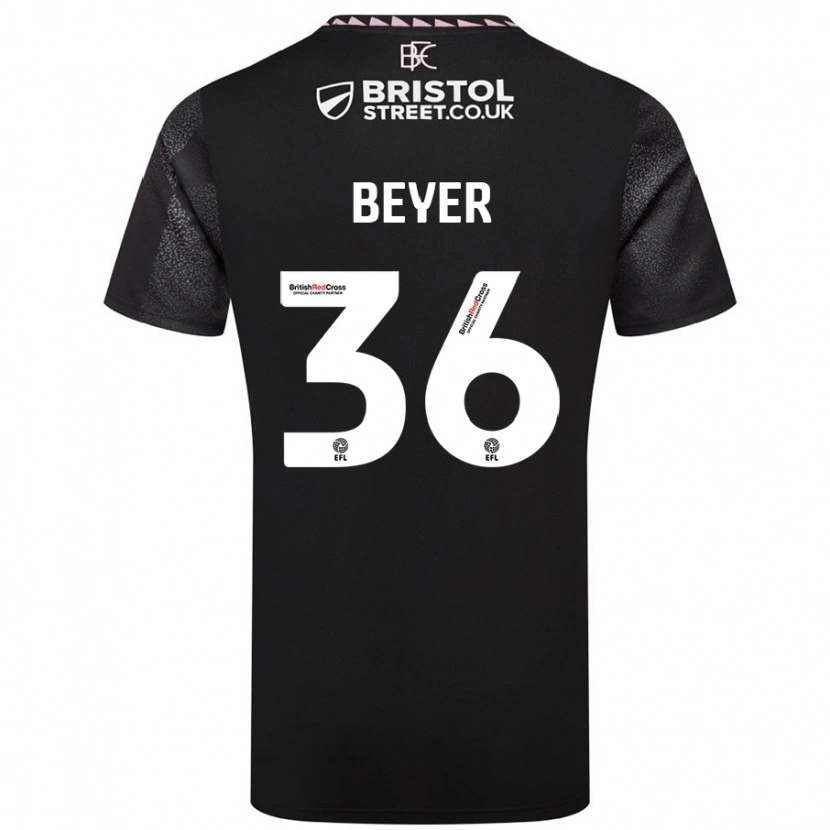 Danxen Hombre Camiseta Jordan Beyer #36 Negro 2ª Equipación 2024/25 La Camisa