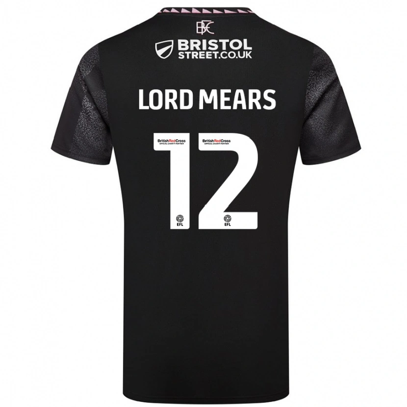 Danxen Hombre Camiseta Rhema Lord-Mears #12 Negro 2ª Equipación 2024/25 La Camisa