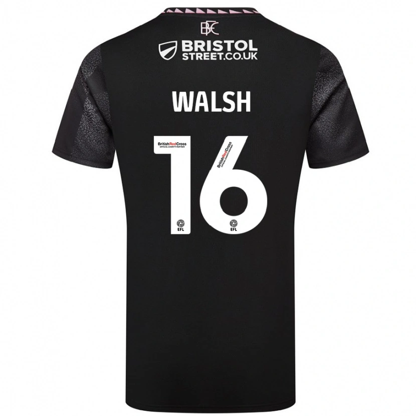 Danxen Hombre Camiseta Lucy Walsh #16 Negro 2ª Equipación 2024/25 La Camisa