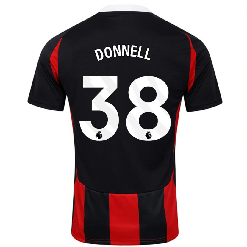 Danxen Hombre Camiseta Chris Donnell #38 Negro Rojo 2ª Equipación 2024/25 La Camisa