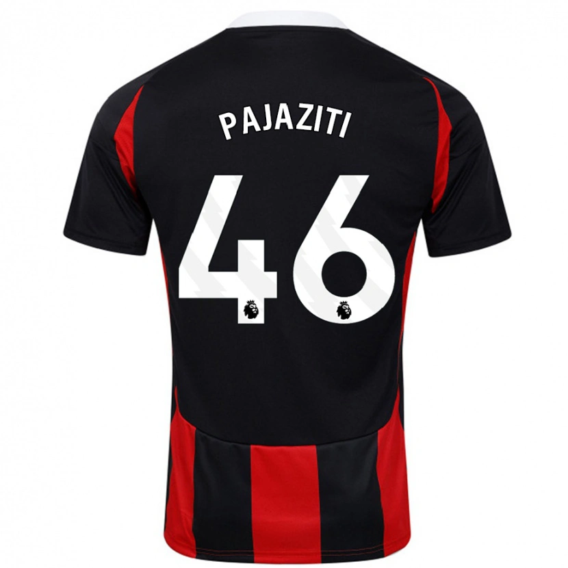 Danxen Hombre Camiseta Adrion Pajaziti #46 Negro Rojo 2ª Equipación 2024/25 La Camisa