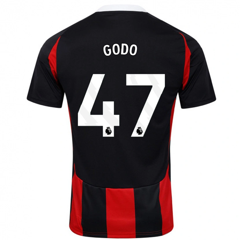 Danxen Hombre Camiseta Martial Godo #47 Negro Rojo 2ª Equipación 2024/25 La Camisa