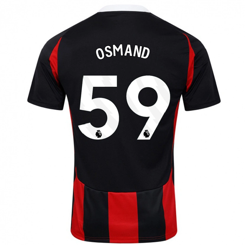 Danxen Hombre Camiseta Callum Osmand #59 Negro Rojo 2ª Equipación 2024/25 La Camisa