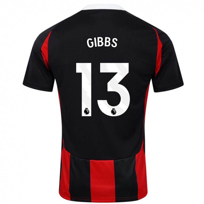 Danxen Hombre Camiseta Frankie Gibbs #13 Negro Rojo 2ª Equipación 2024/25 La Camisa
