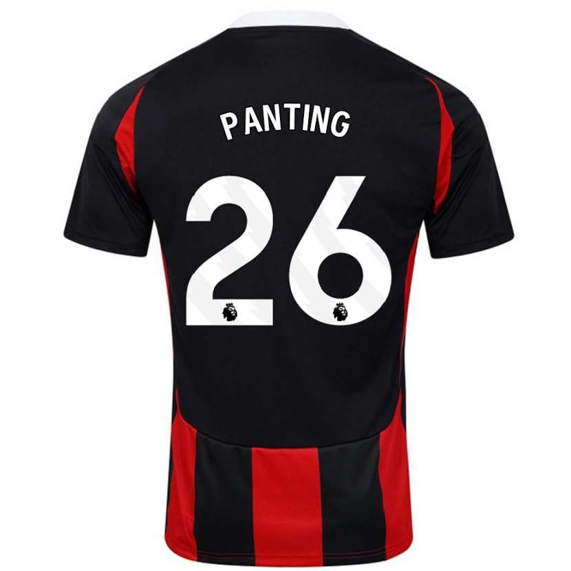 Danxen Hombre Camiseta Rachel Panting #26 Negro Rojo 2ª Equipación 2024/25 La Camisa