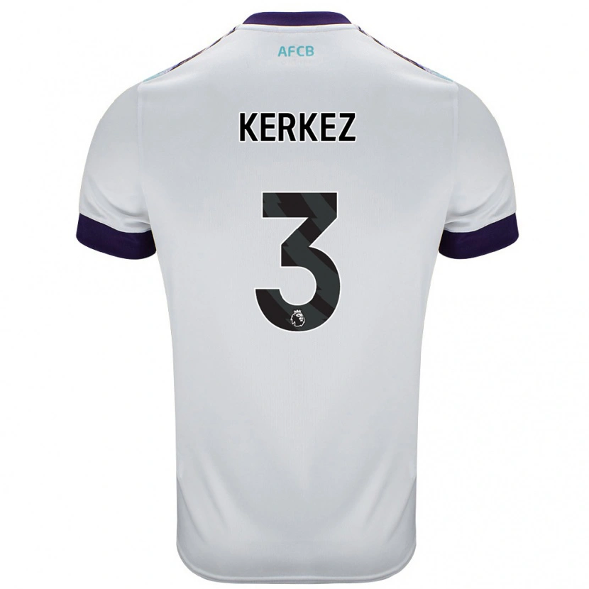 Danxen Hombre Camiseta Milos Kerkez #3 Blanco Verde Púrpura 2ª Equipación 2024/25 La Camisa