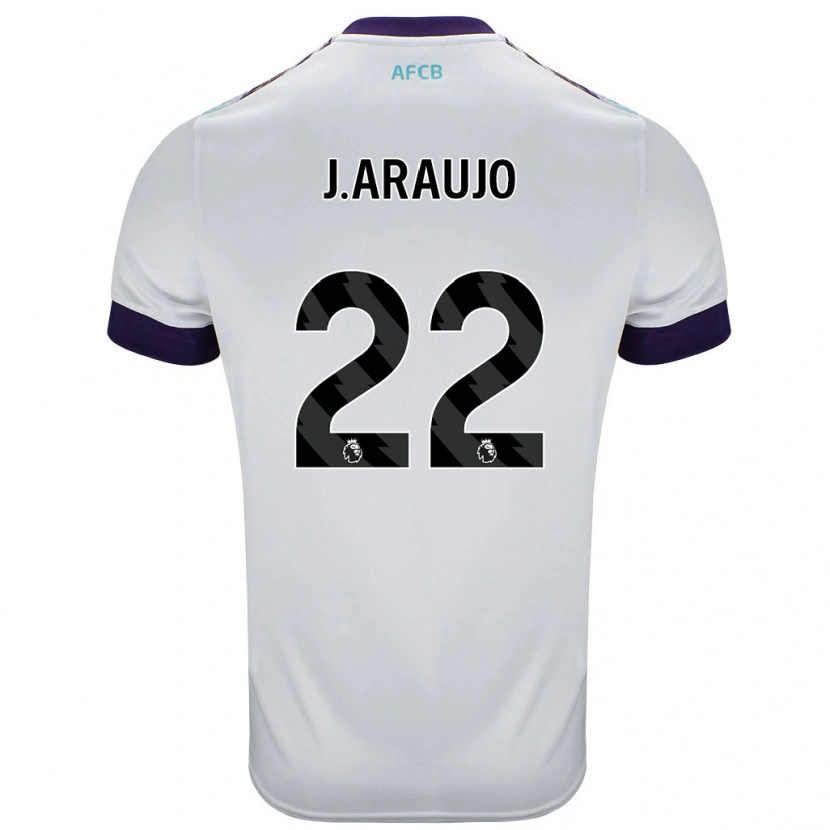 Danxen Hombre Camiseta Julián Araujo #28 Blanco Verde Púrpura 2ª Equipación 2024/25 La Camisa