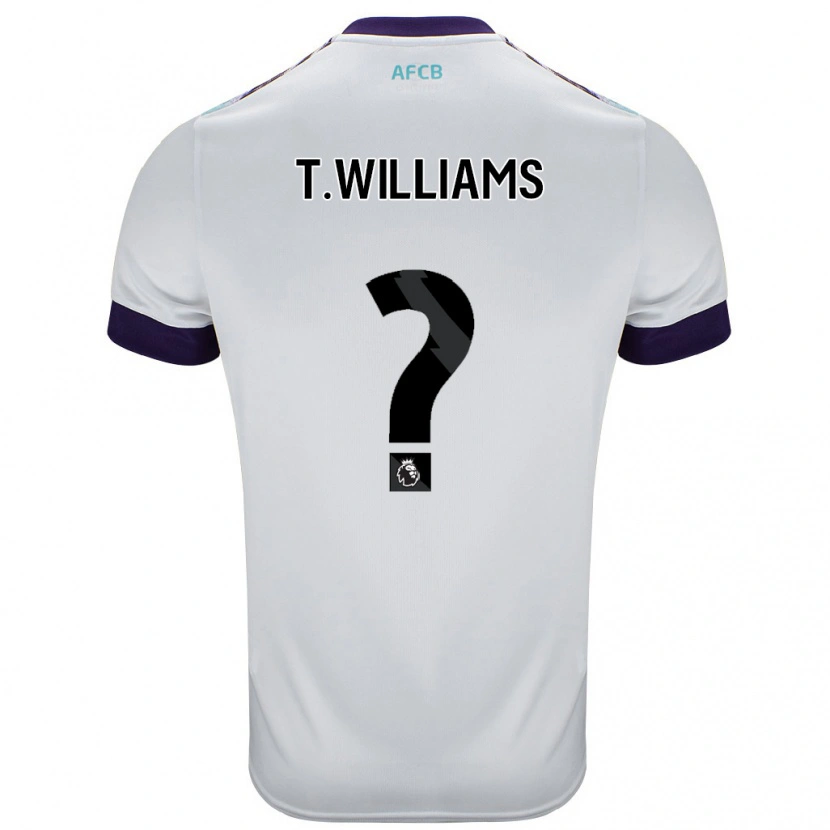 Danxen Hombre Camiseta Toure Williams #0 Blanco Verde Púrpura 2ª Equipación 2024/25 La Camisa