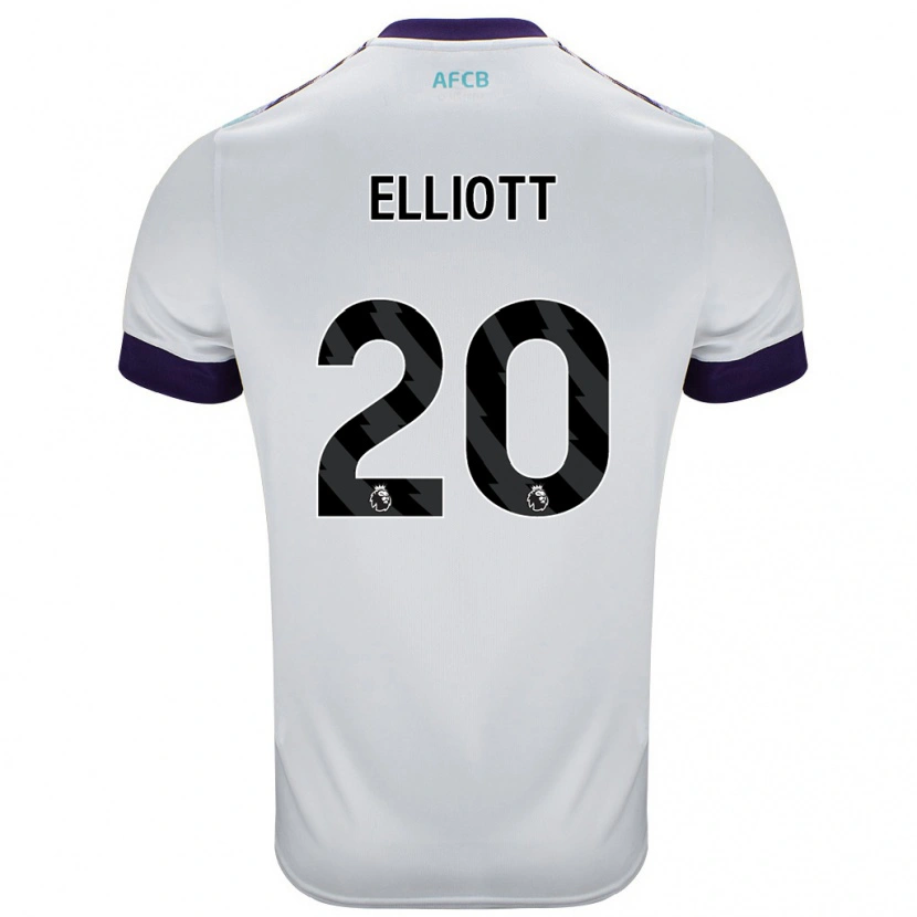 Danxen Hombre Camiseta Kaitlyn Elliott #20 Blanco Verde Púrpura 2ª Equipación 2024/25 La Camisa
