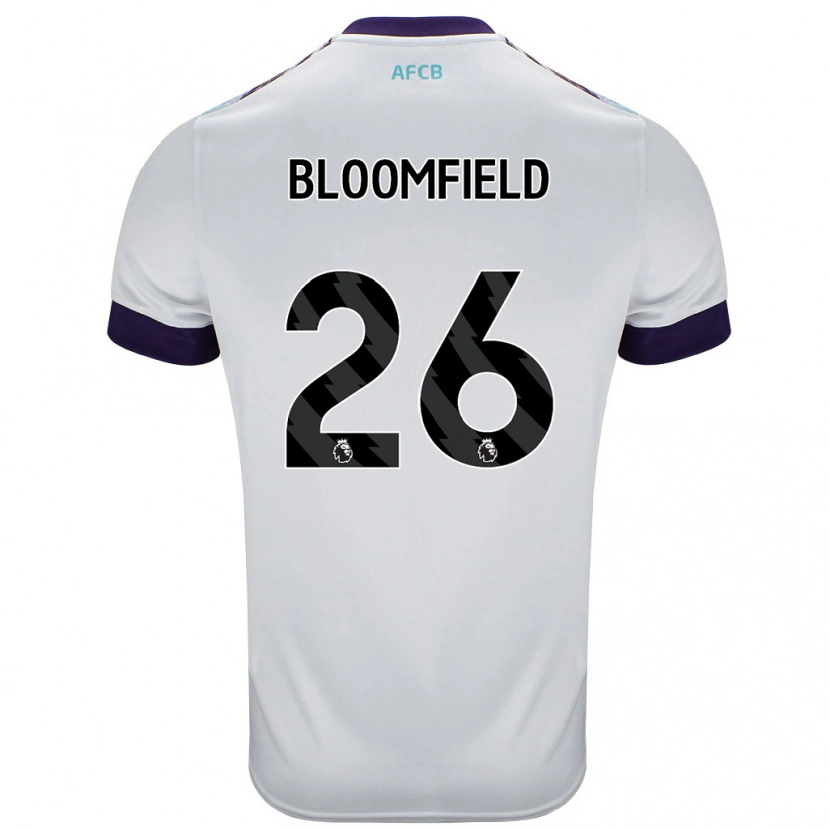 Danxen Hombre Camiseta Erin Bloomfield #26 Blanco Verde Púrpura 2ª Equipación 2024/25 La Camisa