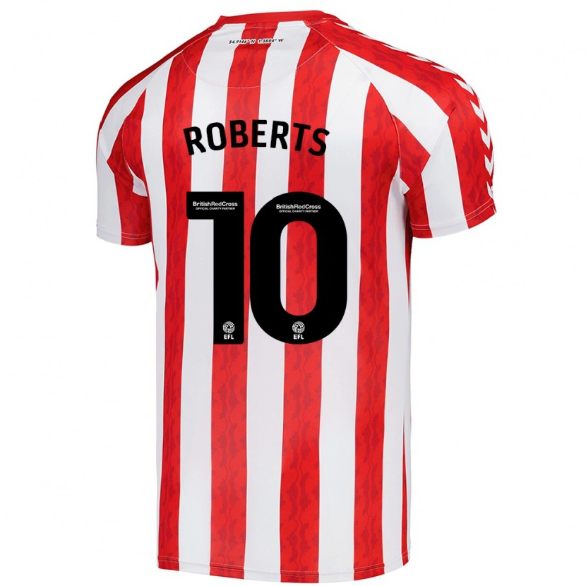 Danxen Mujer Camiseta Patrick Roberts #10 Rojo Blanco 1ª Equipación 2024/25 La Camisa