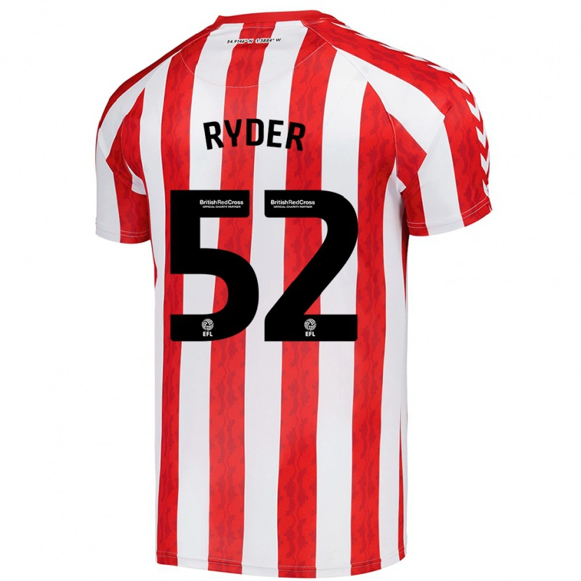 Danxen Mujer Camiseta Joe Ryder #52 Rojo Blanco 1ª Equipación 2024/25 La Camisa