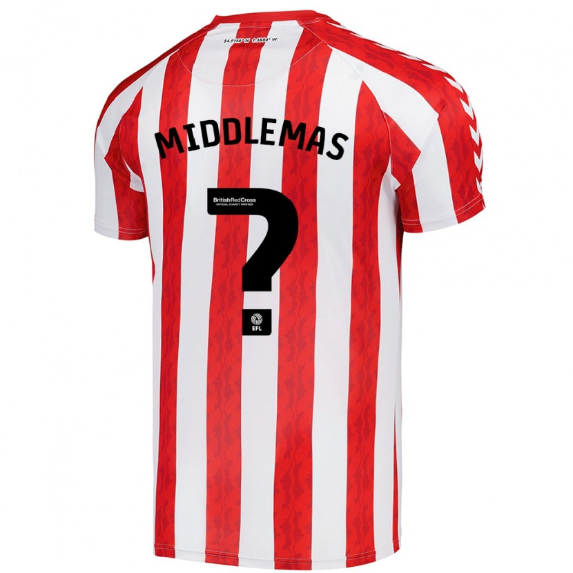 Danxen Mujer Camiseta Ben Middlemas #0 Rojo Blanco 1ª Equipación 2024/25 La Camisa