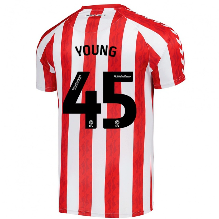Danxen Mujer Camiseta Matthew Young #45 Rojo Blanco 1ª Equipación 2024/25 La Camisa