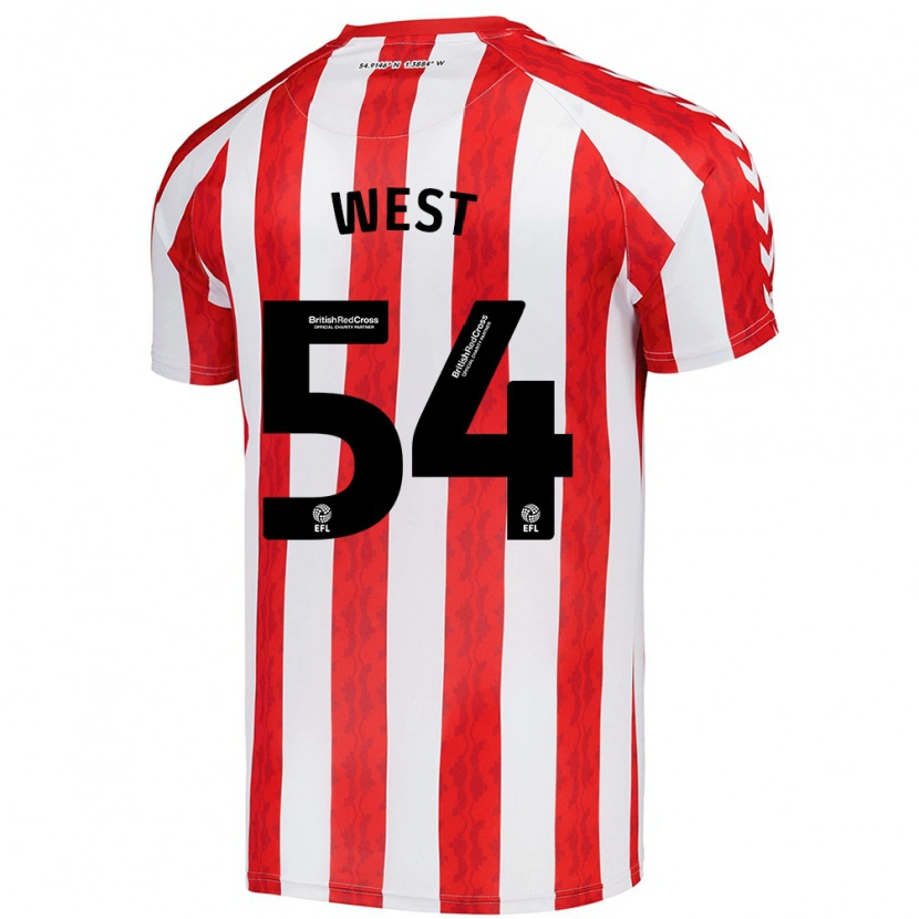 Danxen Mujer Camiseta Ella West #54 Rojo Blanco 1ª Equipación 2024/25 La Camisa