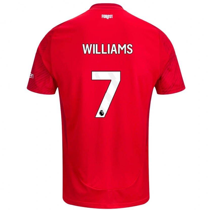 Danxen Mujer Camiseta Neco Williams #7 Rojo Blanco 1ª Equipación 2024/25 La Camisa