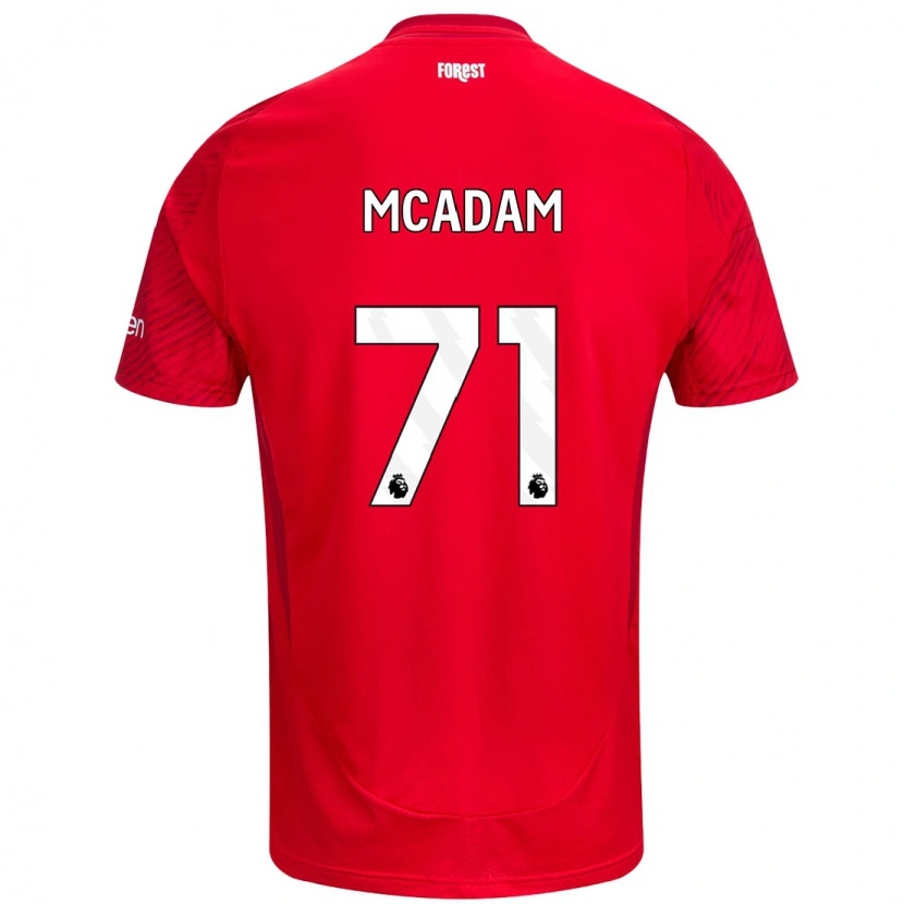 Danxen Mujer Camiseta Kyle Mcadam #71 Rojo Blanco 1ª Equipación 2024/25 La Camisa