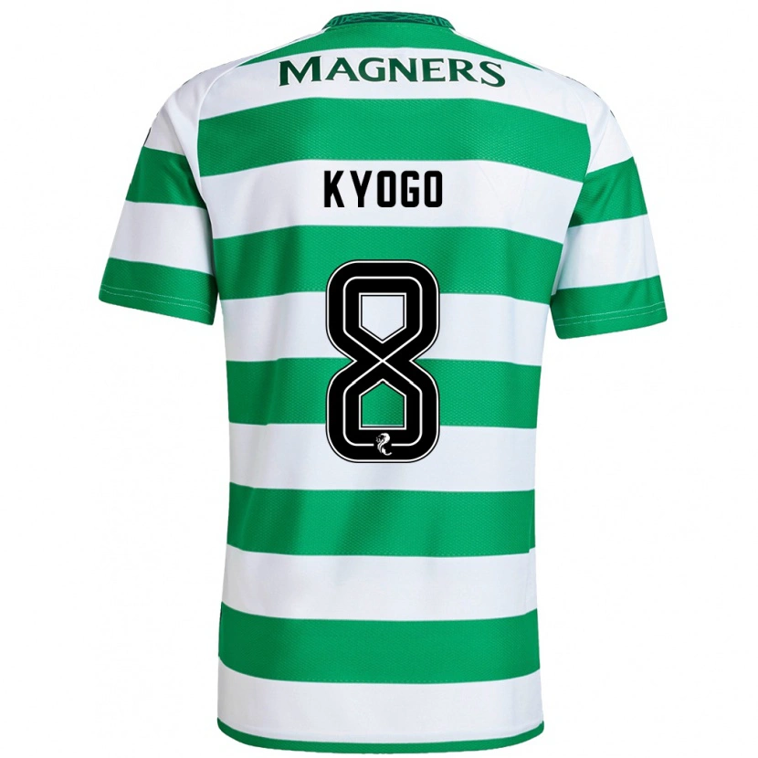 Danxen Mujer Camiseta Kyogo Furuhashi #8 Verde Blanco 1ª Equipación 2024/25 La Camisa