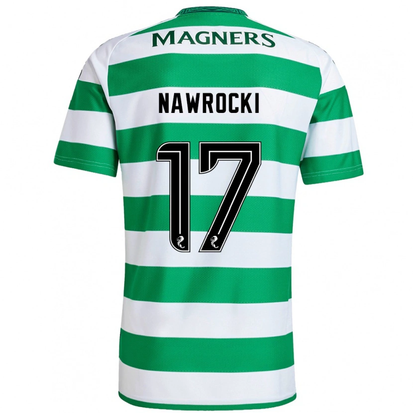 Danxen Mujer Camiseta Maik Nawrocki #17 Verde Blanco 1ª Equipación 2024/25 La Camisa