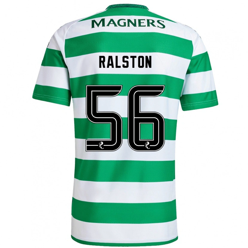 Danxen Mujer Camiseta Anthony Ralston #56 Verde Blanco 1ª Equipación 2024/25 La Camisa