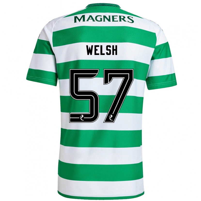 Danxen Mujer Camiseta Stephen Welsh #57 Verde Blanco 1ª Equipación 2024/25 La Camisa
