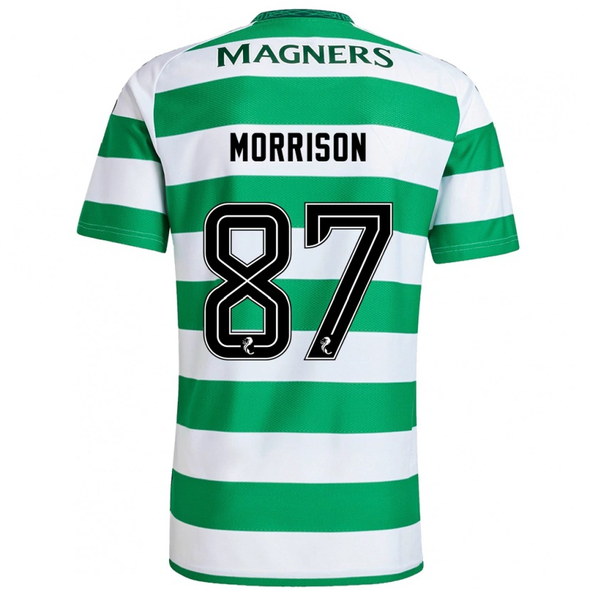 Danxen Mujer Camiseta Joe Morrison #87 Verde Blanco 1ª Equipación 2024/25 La Camisa