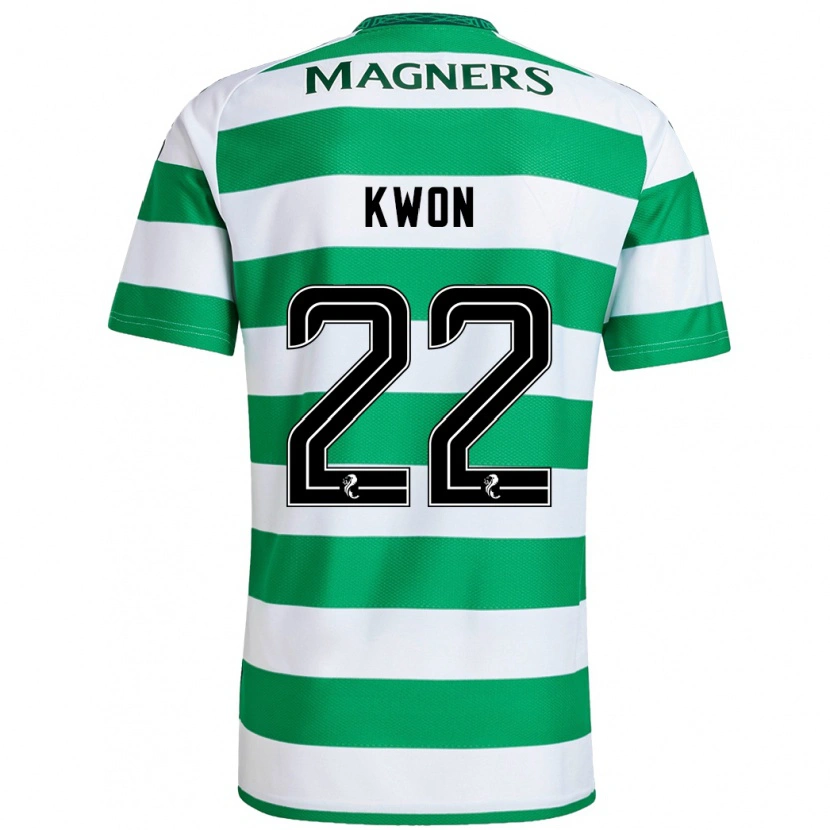 Danxen Mujer Camiseta Hyeok-Kyu Kwon #22 Verde Blanco 1ª Equipación 2024/25 La Camisa