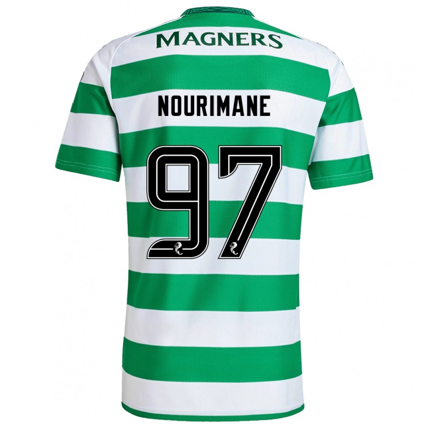 Danxen Mujer Camiseta Addi Nourimane #97 Verde Blanco 1ª Equipación 2024/25 La Camisa