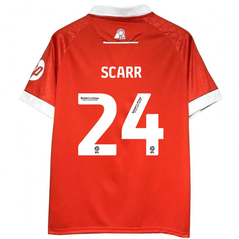 Danxen Mujer Camiseta Dan Scarr #24 Rojo Blanco 1ª Equipación 2024/25 La Camisa