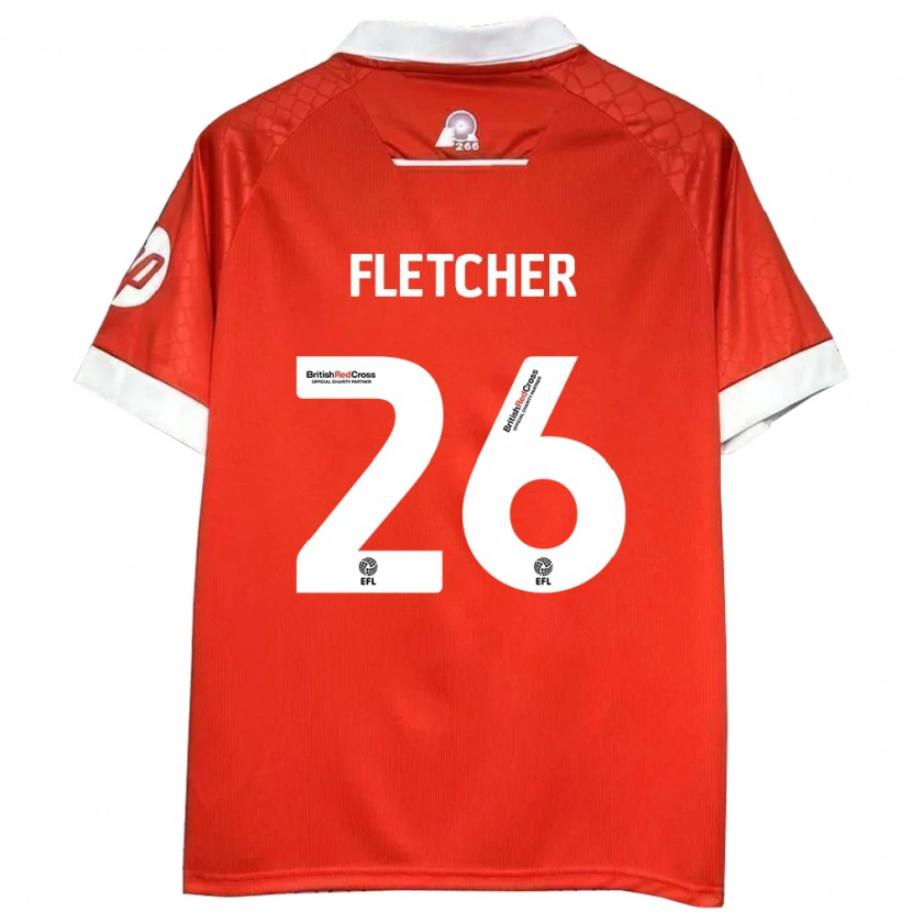 Danxen Mujer Camiseta Steven Fletcher #26 Rojo Blanco 1ª Equipación 2024/25 La Camisa