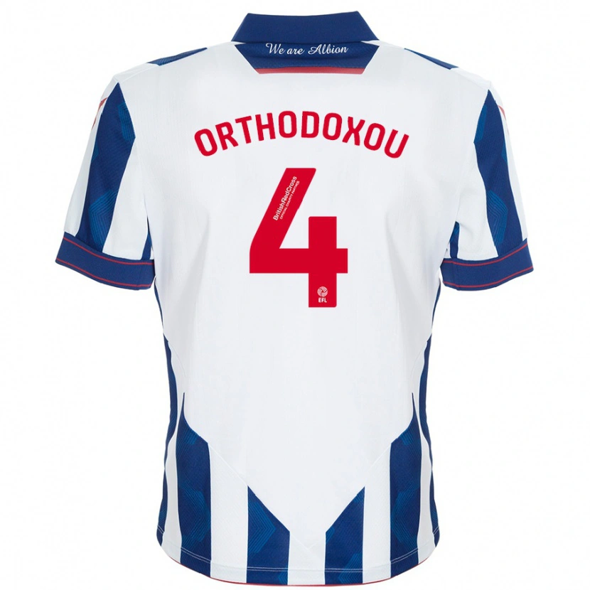 Danxen Mujer Camiseta Francesca Orthodoxou #4 Blanco Azul Oscuro 1ª Equipación 2024/25 La Camisa