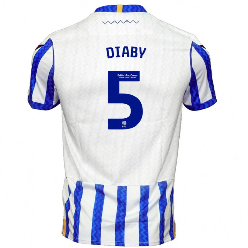 Danxen Mujer Camiseta Bambo Diaby #5 Azul Blanco 1ª Equipación 2024/25 La Camisa