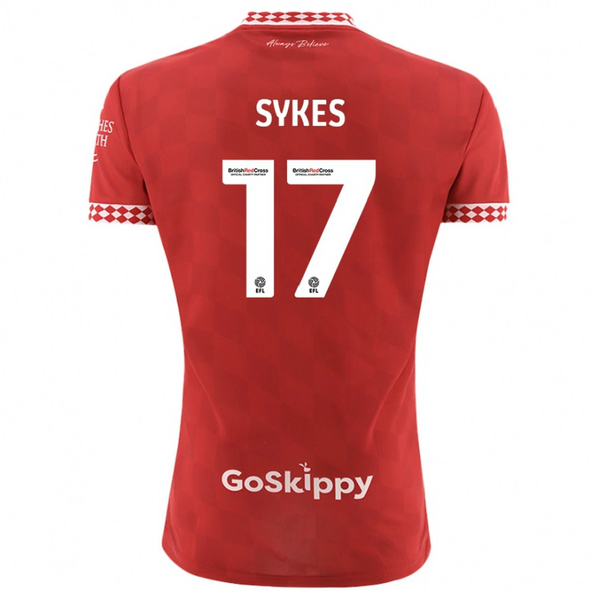 Danxen Mujer Camiseta Mark Sykes #17 Rojo 1ª Equipación 2024/25 La Camisa