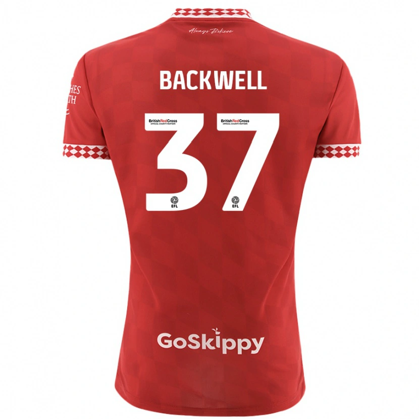 Danxen Mujer Camiseta Tommy Backwell #37 Rojo 1ª Equipación 2024/25 La Camisa