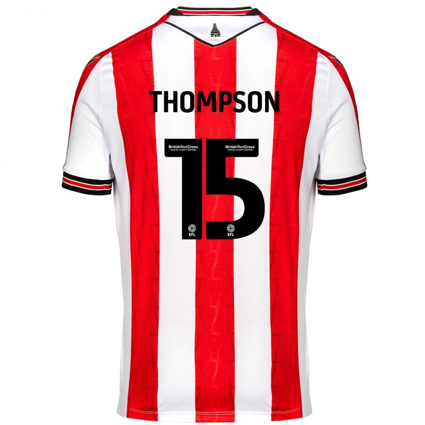 Danxen Mujer Camiseta Jordan Thompson #15 Rojo Blanco 1ª Equipación 2024/25 La Camisa