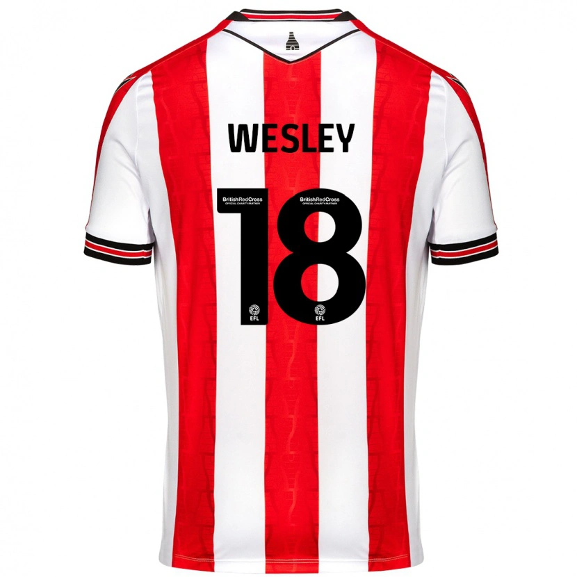 Danxen Mujer Camiseta Wesley Moraes #18 Rojo Blanco 1ª Equipación 2024/25 La Camisa
